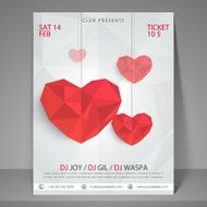 Valentines Day party flyer banner or template N2