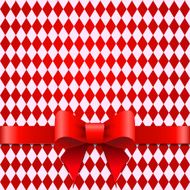 Red ribbon with bow on a rhombus background Gift wrap N2