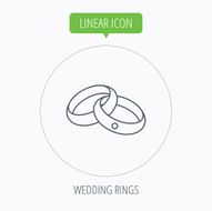 Wedding rings icon Bride and groom jewelery N22