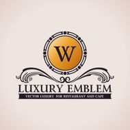 Luxury emblem monogram Calligraphic pattern elegant decor elements