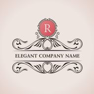 Luxury emblem monogram Calligraphic decor elements Vintage vector ornament