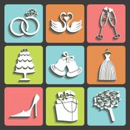 Vector Design wedding Flat icons for Web and Mobile N2