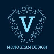 Vector illustration Luxury Monogram blue logo