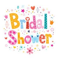 Bridal shower card lettering decorative type design