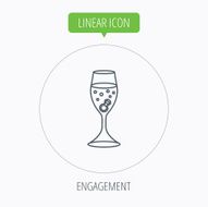 Glass with ring icon Engagement symbol N11