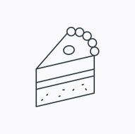 Piece of cake icon Sweet dessert sign N11