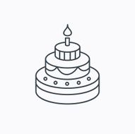 Cake icon Birthday delicious dessert sign N9