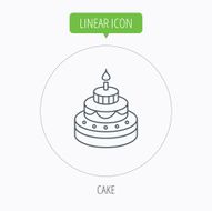 Cake icon Birthday delicious dessert sign N10