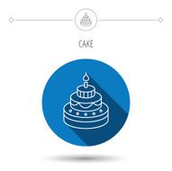 Cake icon Birthday delicious dessert sign N11