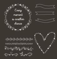 Hand draw set of wreaths