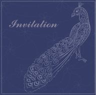 Invitation with peacock