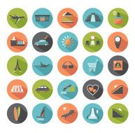 Set of modern flat icons Travel