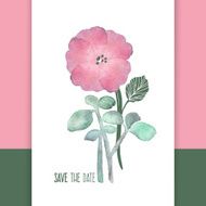 Watercolor flowers vector card N2