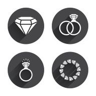 Rings icons Jewelry with diamond signs N20