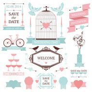 Vintage collection of Vector wedding design elements N6