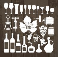 Wine set icons