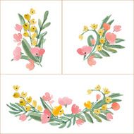 Hand Drawn Flowers and Leaf composition for your design N4