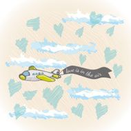 cute airplane love card N2