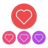 Heart modern minimal flat icon set N2