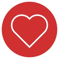 Heart flat modern minimal outline icon round button N2