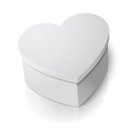 Vector realistic blank big heart shape box isolated on white N2