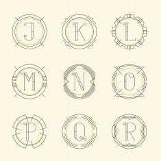 Vector set of monogram N2