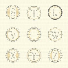 Vector set of monogram N3