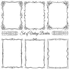 Set of vintage decorative borders N8