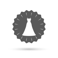 Wedding dress sign icon Elegant bride symbol N5