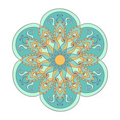 Zentangle stylized color Arabic Indian Mandala Hand drawn vint N2