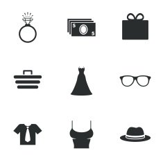 Accessories clothes icons Shopping signs N2