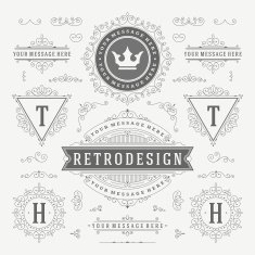 Vintage Vector Ornaments Decorations Design Elements N4