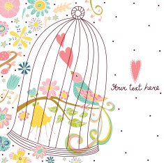 Bird in a cage Flowers motif