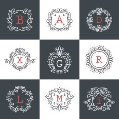 Set of Vintage Frames for Luxury Logos