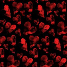 Red hearts made from many round dots N2