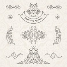 Vector set classic Calligraphic design N2