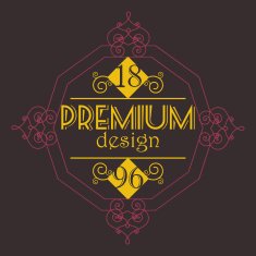Flourishes calligraphic monogram emblem template