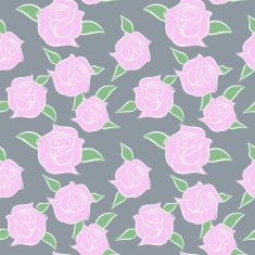 Pink Roses seamless patern Flowers in pastel colours Vector fl N2