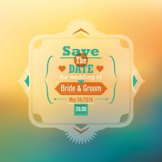 Colorful wedding invitation card design N2
