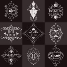Retro Design Luxury Insignias Logotypes Template Set N6