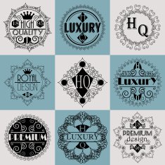 Retro Design Luxury Insignias Logotypes Template Set N7