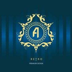 Monogram design elements Letter A Calligraphic elegant logo