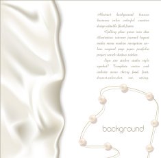 Elegant holiday background with white silk and pearls N3