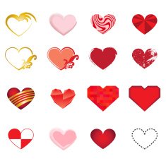 Set of art hearts vector N2