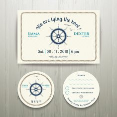 Nautical we are tying the knot wedding invitation