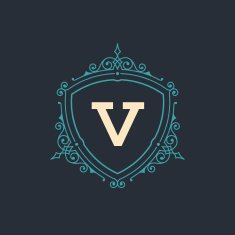 Flourishes calligraphic monogram emblem template N3