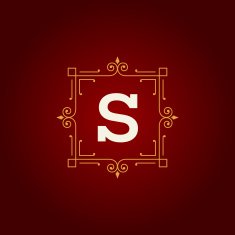Flourishes calligraphic monogram emblem template N10