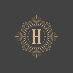 Flourishes calligraphic monogram emblem template N11