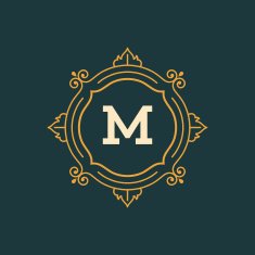 Flourishes calligraphic monogram emblem template N13