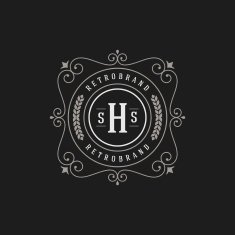Flourishes calligraphic monogram emblem template N20